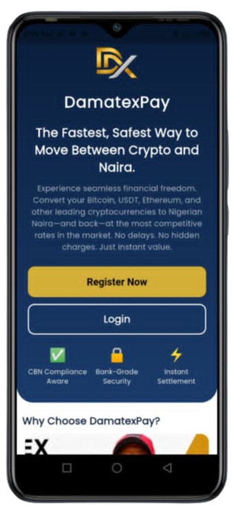 DamatexPay app screen 1